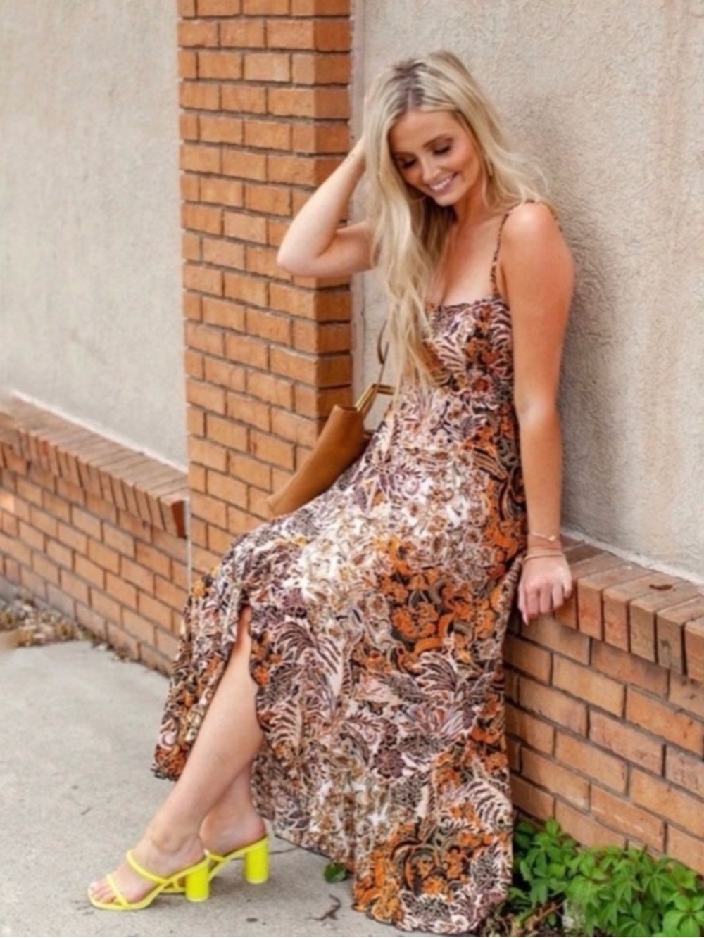 Free People Forever Yours Maxi Slip Dress Floral Boho Viscose S